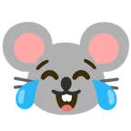 face with tears of joy + mouse face