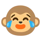 face with tears of joy + monkey face