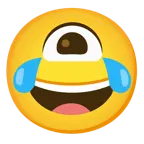 face with tears of joy + eye