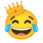 face with tears of joy + crown