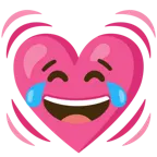 face with tears of joy + beating heart