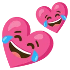 face with tears of joy + two hearts
