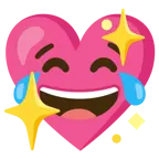 face with tears of joy + sparkling heart