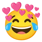 face with tears of joy + heart with arrow