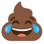face with tears of joy + pile of poo