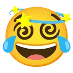 face with tears of joy + dizzy