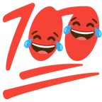 face with tears of joy + hundred points