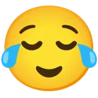 face with tears of joy + relieved face