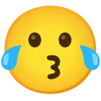 face with tears of joy + kissing face
