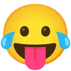 face with tears of joy + face with tongue