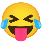 face with tears of joy + squinting face with tongue