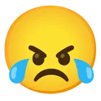 face with tears of joy + angry face