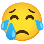 face with tears of joy + sad but relieved face