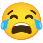 face with tears of joy + weary face