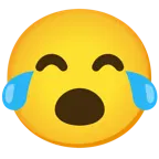 face with tears of joy + face with open mouth