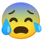 face with tears of joy + anxious face with sweat