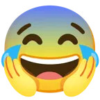 face with tears of joy + face screaming in fear
