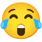 face with tears of joy + astonished face
