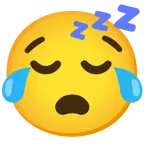 face with tears of joy + sleeping face