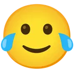 face with tears of joy + slightly smiling face