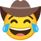 face with tears of joy + cowboy hat face