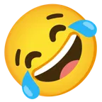 face with tears of joy + rolling on the floor laughing