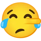face with tears of joy + lying face