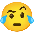 face with tears of joy + face with raised eyebrow