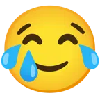 face with tears of joy + smiling face with tear
