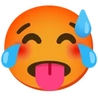 face with tears of joy + hot face