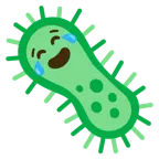 face with tears of joy + microbe