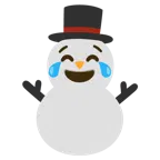 face with tears of joy + snowman without snow