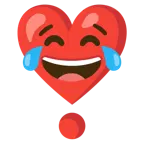 face with tears of joy + heart exclamation
