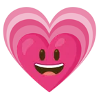 grinning face with big eyes + growing heart