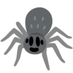 grinning face with big eyes + spider