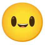 visage souriant avec de grands yeux + visage souriant avec yeux rieurs