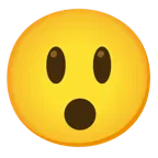 visage souriant avec de grands yeux + visage ébahi