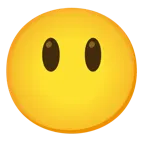 visage souriant avec de grands yeux + visage sans bouche