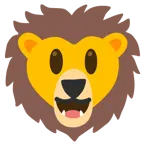 grinning face with big eyes + lion