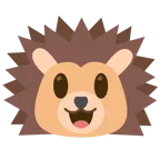 grinning face with big eyes + hedgehog