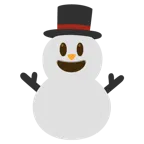 grinning face with big eyes + snowman without snow