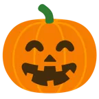 grinning face with smiling eyes + jack-o-lantern