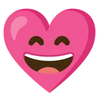 grinning face with smiling eyes + heart with ribbon
