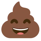 grinning face with smiling eyes + pile of poo