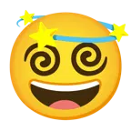 grinning face with smiling eyes + dizzy