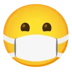 grinning face with smiling eyes + face with medical mask