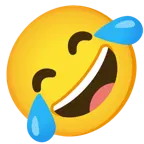 grinning face with smiling eyes + rolling on the floor laughing