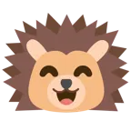 grinning face with smiling eyes + hedgehog