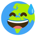 cara sonriendo con sudor frío + globo terráqueo mostrando Europa y África