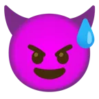 cara sonriendo con sudor frío + cara sonriendo con cuernos